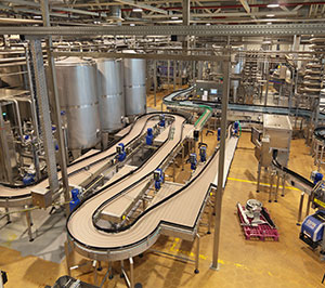 The inside of a food processing plant