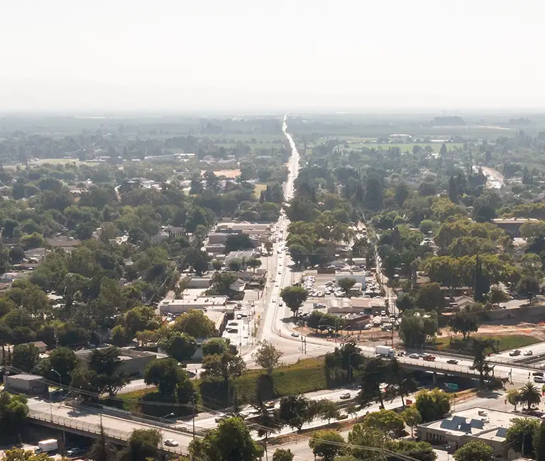 Overhead view of the city | Insect IQ, Inc Pest Control serving Modesto, CA