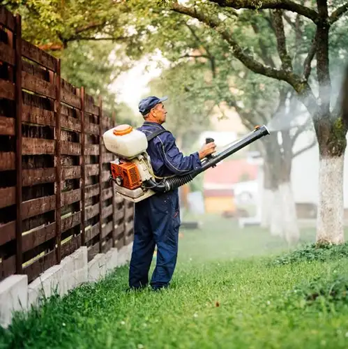 Exterminator spraying vegetation outside - stop pest from taking over your yard with Insect IQ in Modesto, CA